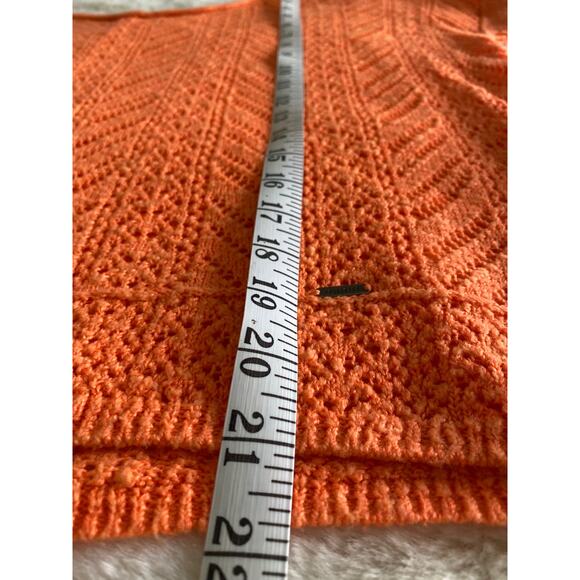 Hollister Knit Top Orange Open Stitch Short Sleeve Casual Everyday Summer - Picture 5 of 8